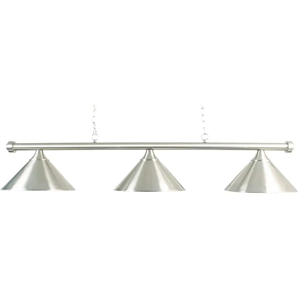 Pool Or Snooker Lamp Brushed Steel Shades