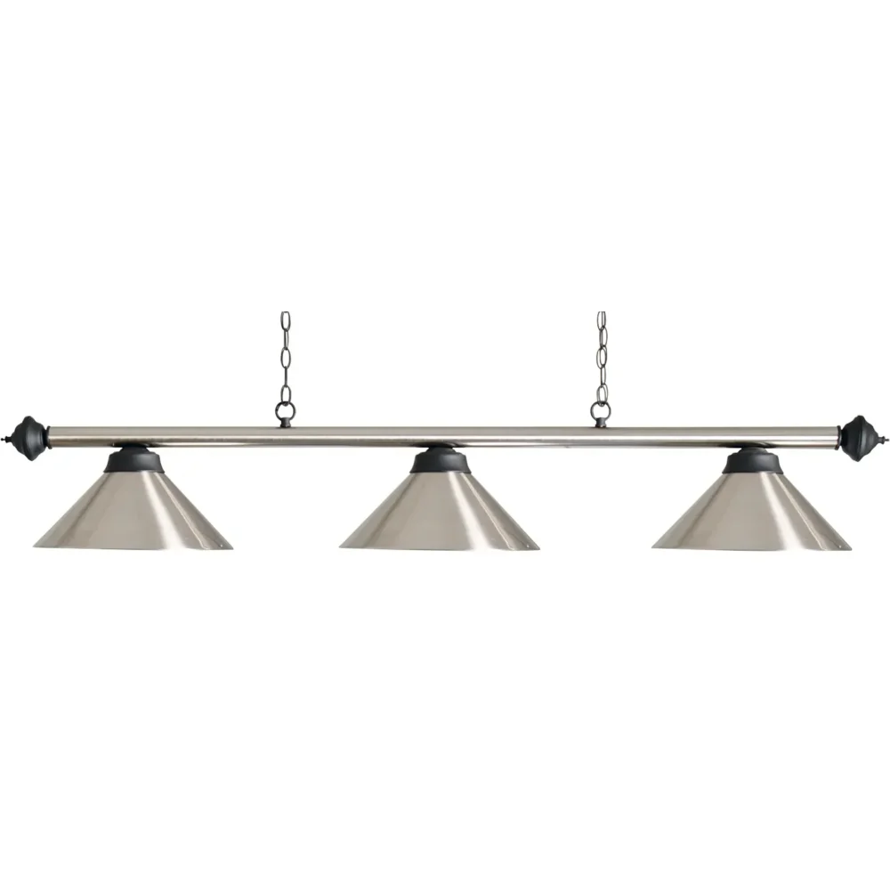 Pool Lamp In Brushed Steel With Black Trim