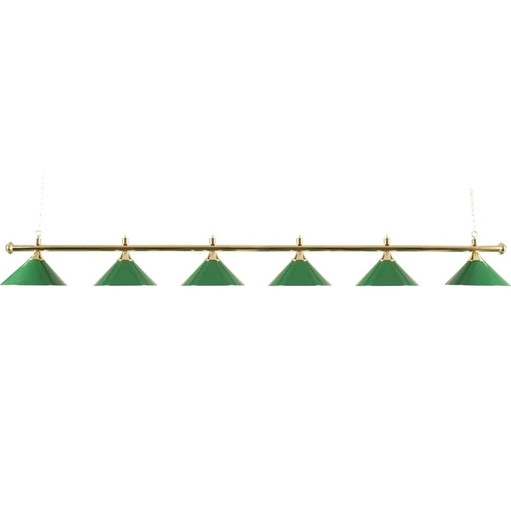 Snooker Lamp Brass Bar With Green Shades