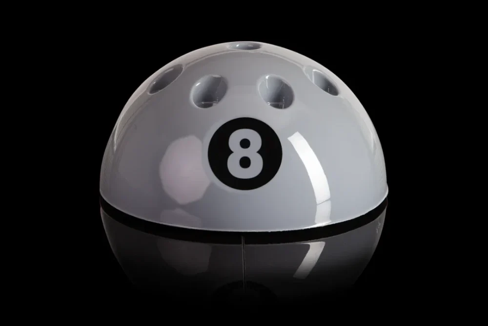 Stunning Silver 8 Ball Cue Stand & Rack Holds Up To 9 Cues