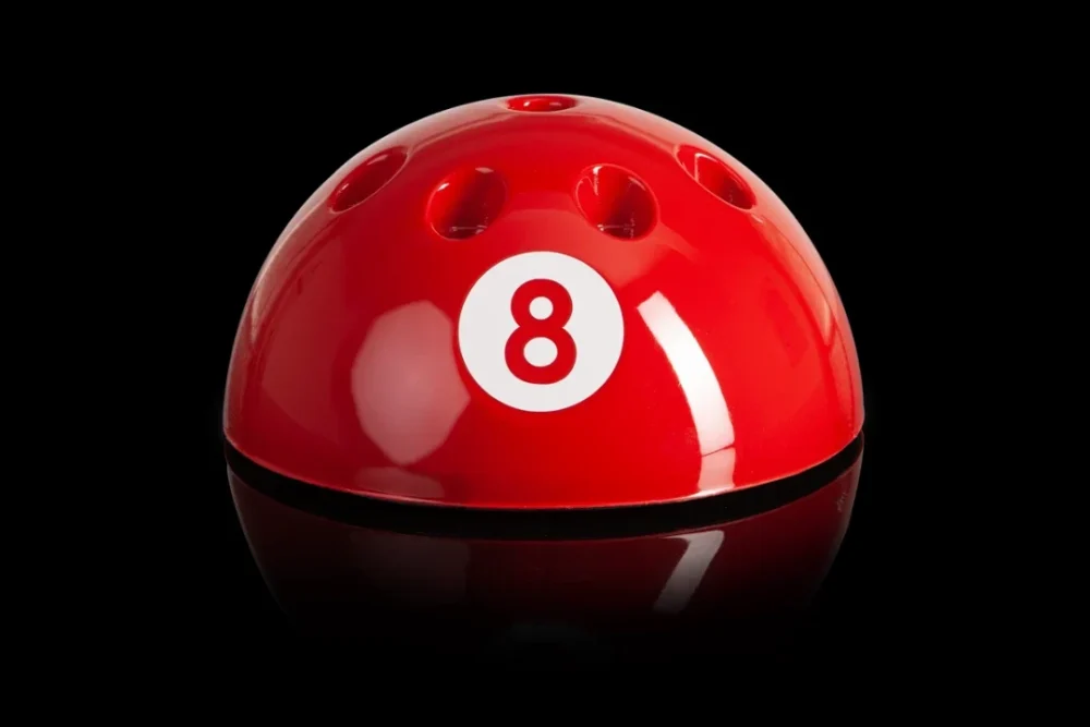Stunning Red 8 Ball Cue Stand Rack Holds Up To 9 Cues