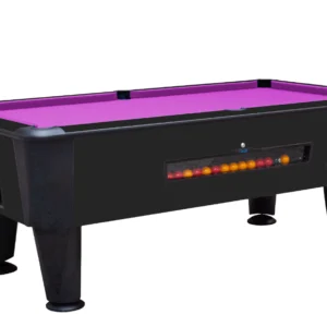 SAM Atlantic Coin Operated Pool Table black outer with pink cloth