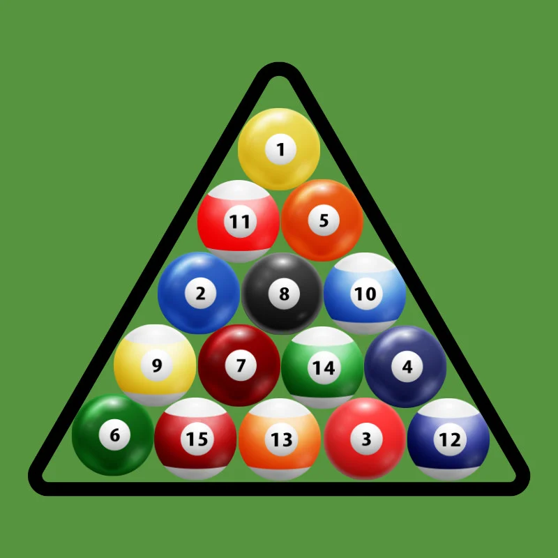 WPABB 8-Ball Pool Table setup in triangle